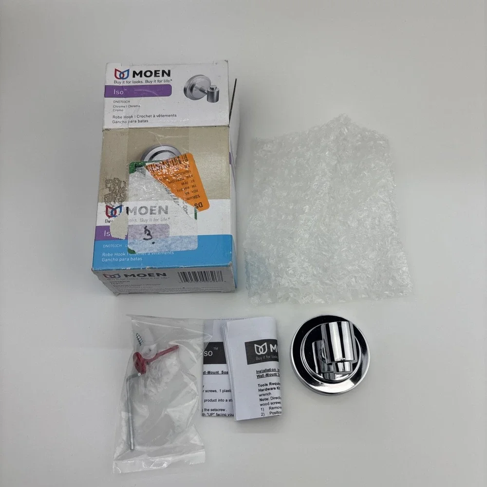 Moen Iso Chrome Robe/ Towel Hook DN0703CH‎ NEW